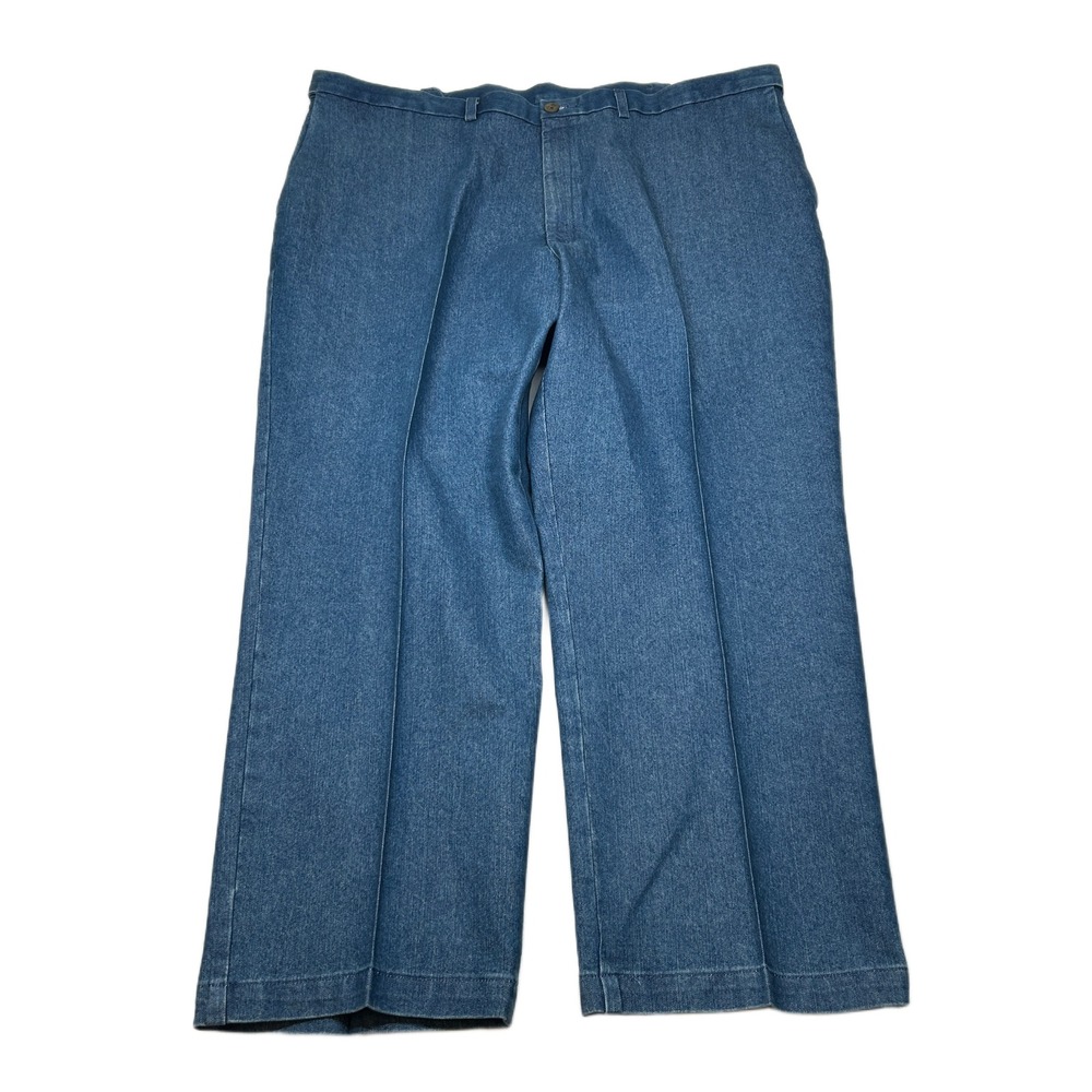 Haggar Premium Denim Pants Mens 46x29 Blue Jeans Classic‎ Fit Stretch